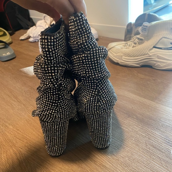 Rhinestore Urban Outfitters shiny booties